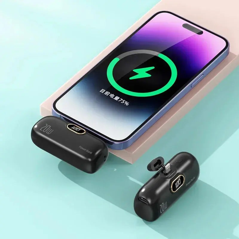 Mini 10000mAh Power Bank with Built Cable for Mobile Devices ryshop